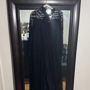 Elegant Black Sheer Women's Dress